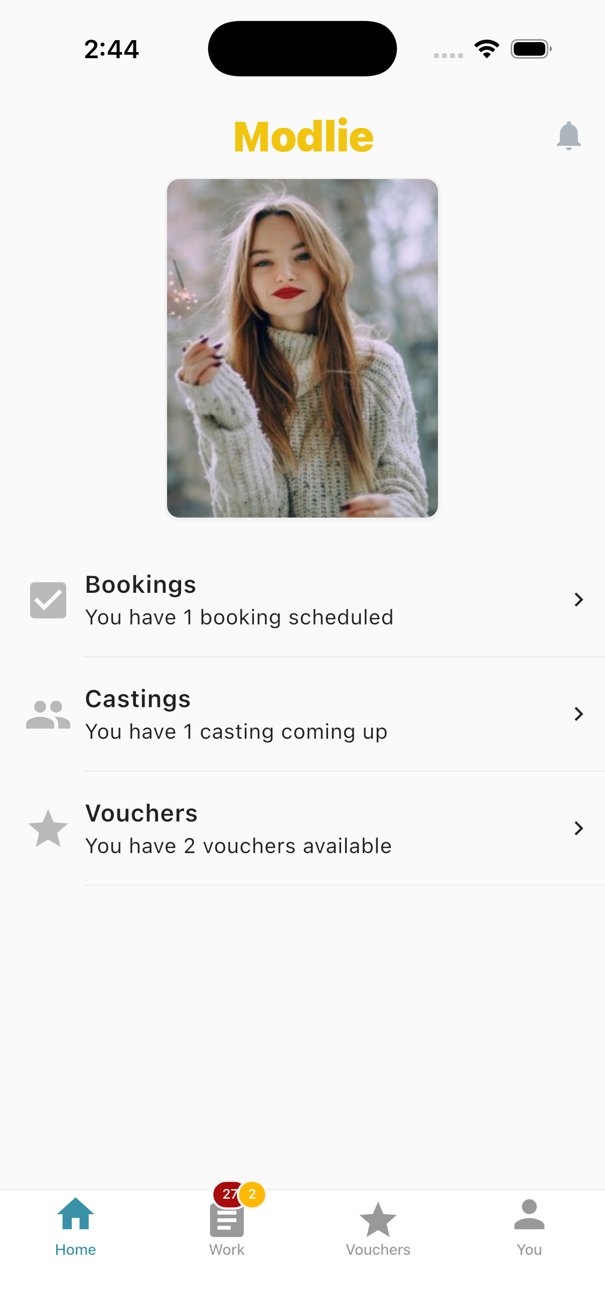 Preview of Modlie app Home page